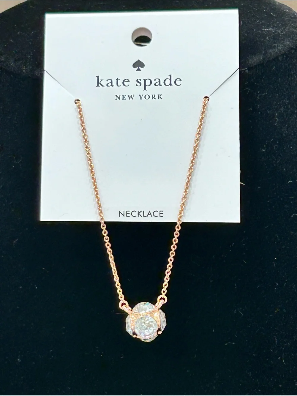 kate spade rose gold-tone crystal cluster pendant necklace